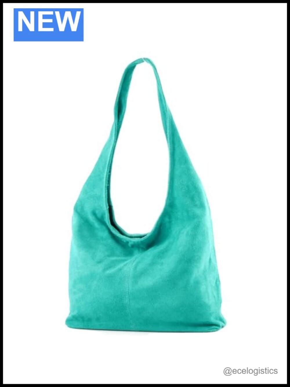 Large Suede Handmade in Italy Shoulder Bag Hobo Shopper Zip
